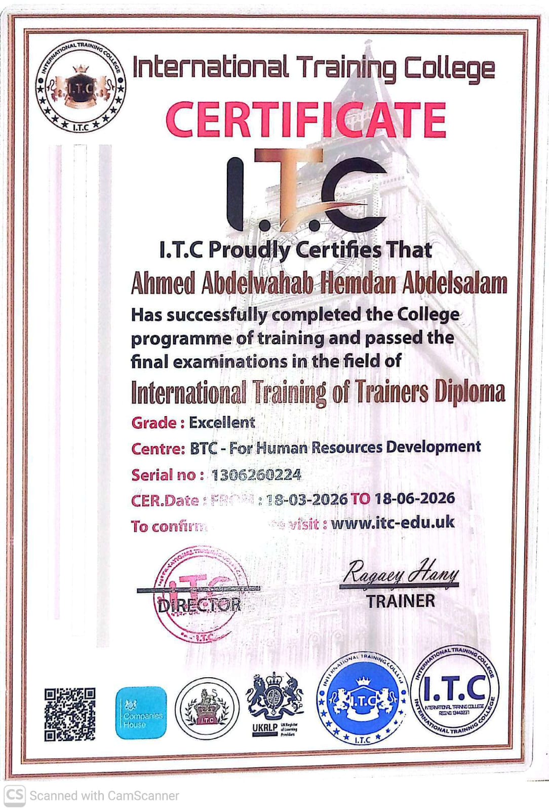 International Training of Trainers Diploma (TOT)