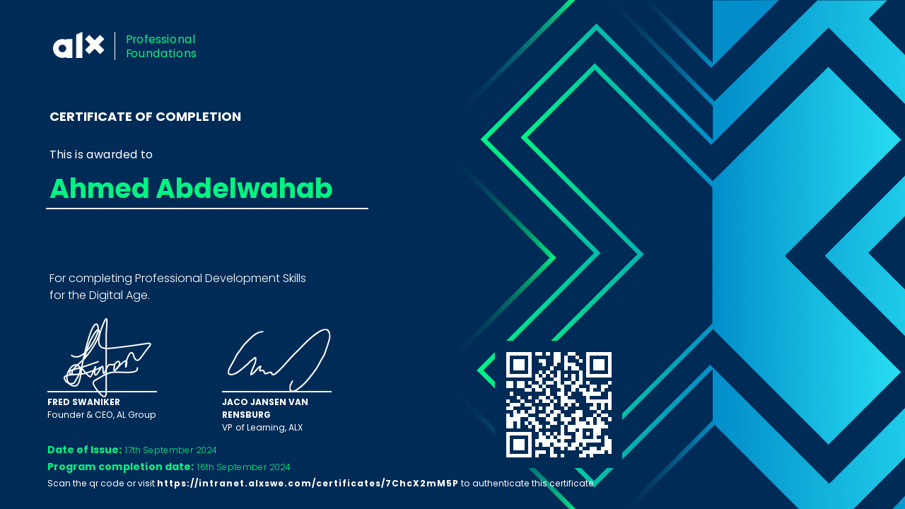 Professional Foundations — Certificate of Completion